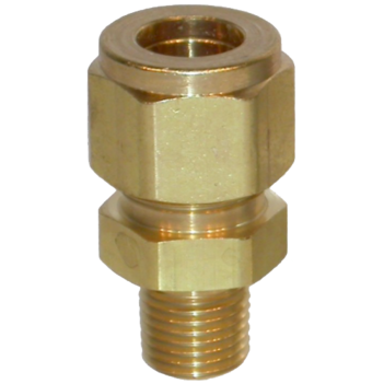 Compression Fitting Brass 1/4" NPT M - 1/2" Tube Tesuco SPRO1R2TB