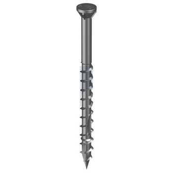 304 Stainless Finish Type 17 TDX Trim Head-4 Rib Square Drive Hobson