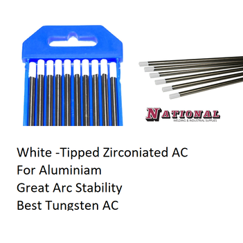 2.4mm 0.8% Zirconiated Tig Tungsten Electrode Pack of 10