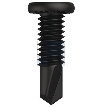 12-24X18mm E-Coat Black Finish Metal Serrated Flat Framing Screw Phillips Drive Hobson T9PMKEP1224018 Pack of 1000