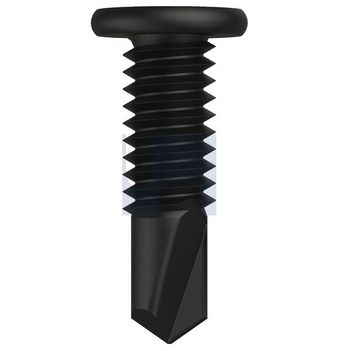 12-24X18mm E-Coat Black Finish Metal Serrated Flat Framing Screw Phillips Drive Hobson T9PMKNP1224018 Pack of 1000