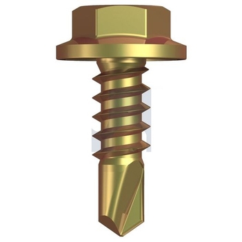 Yellow Passivate Finish Metal SDS Flanged Hex Head No-Scratchguard Hobson