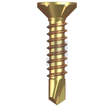 Zinc Yellow Passivate Finish Metal SDS Countersunk Ribbed Phillips Drive Hobson