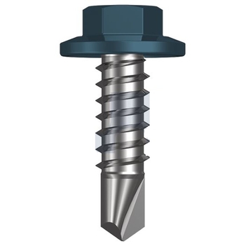 14-14X 22mm Blue Ridge (Pacific Blue) Class 4 Finish Metal SDS 5/16AF Flanged Hex Hobson TBRM4RH1414022 Pack of 1000