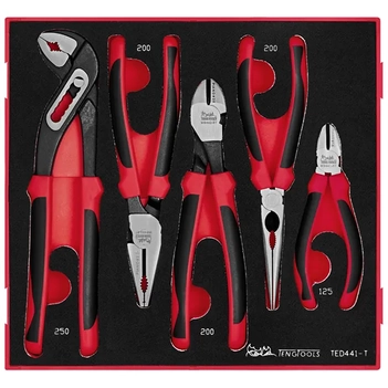 MB TPR Grip Plier Set 5-Piece TED-Tray Teng Tools TE-TED441-T