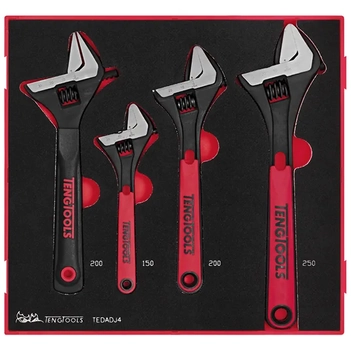 Adjustable Wrench Set 4-Piece TED-Tray TE-TEDADJ4