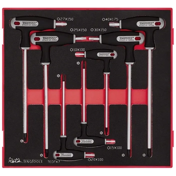 Torx TP/TPX T-Handle Set 10-40 7-Piece TED-Tray Teng Tools TE-TEDTX7