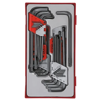 MM/AF HEX & TX Ball-End Key Set 28-Piece TC-Tray Teng Tools TE-TTHT28