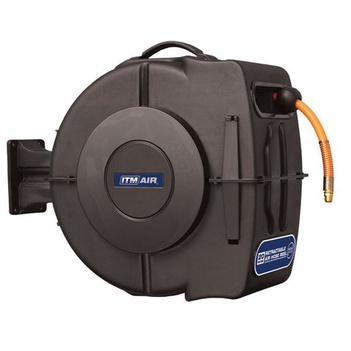 ITM RETRACTABLE AIR HOse Reel 10MM X 20M Hybrid Polymer Air Hose With 1/4" Bsp Male Fittings ITM TM300-020