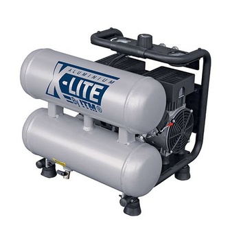 X-Lite Air Compressor Silent 1Hp Aluminium Twin Tank 10L Fad 62L/Min ITM TM350-10010