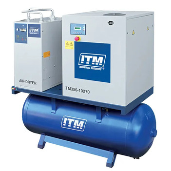 Air Compressor Rotary Screw With Dryer 3 Phase 10 HP 270 Litres FAD 1080 ITM TM356-10270 