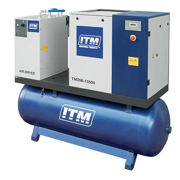Air Compressor Rotary Screw With Dryer 3 Phase 15HP 500 Litres FAD 1620 ITM TM356-15500