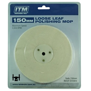 Polishing Mop Loose Leaf 50 Fold 150 x 25mm ITM TM405-001