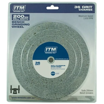 GRINDING WHEEL 200 X 25MM, 36 GRIT COARSE ITM TM406-003