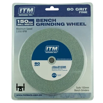 GRINDING WHEEL 150 X 25MM, 80 GRIT FINE ITM TM406-005