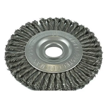 TWIST KNOT PIPELINE WHEEL BRUSH STEEL 150MM, 22.2MM BORE ITM TM7004-150