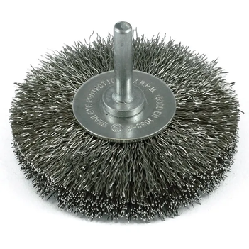 Crimp Wire Wheel Brush Stainless Steel 75mm X 18mm Thickness With 1/4" Round Shank ITM TM7014-175