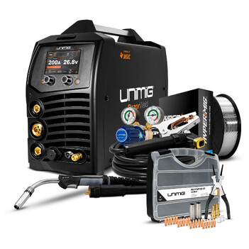 Unimig Single And Double Pulse 200A Synergic Mig/Stick/Tig Welder U11003K