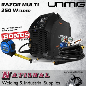 Unimig RAZOR MULTI 250 Welder U11009K_Bonus