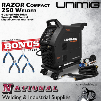 Unimig RAZOR Compact 250 Welder U11010K_Bonus