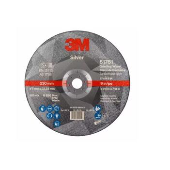 Silver Depressed Centre Grinding Wheel 230x 7x 22.23mm 3M UU009017342 Each