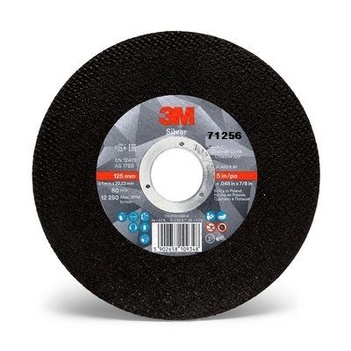 Silver Cut-Off Wheel 125 x 1.6 x 22.23mm 3M UU009597129 Pkt : 25