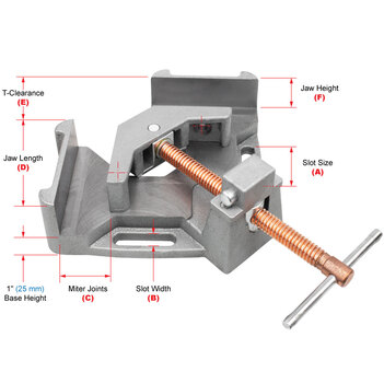 2 Axis Welding Clamp 95mm Mitre Joint WAC35D