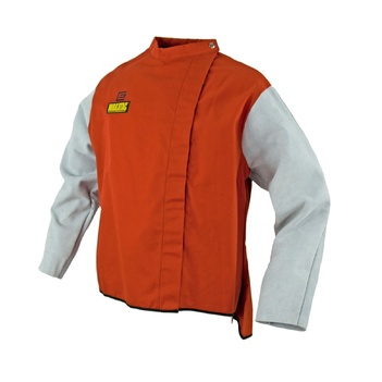 Welding Jacket Hi Vis Wakatac Proban with Chrome Leather Sleeves Medium WAKPJ30CSM