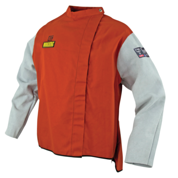 Welding Jacket Hi-Vis Wakatac Proban With Chrome Leather Sleeves Small WAKPJ30CS