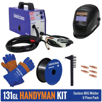 131GL Gasless MIG Welder Handyman Kit 6 Piece Weldclass WC-131GLHK