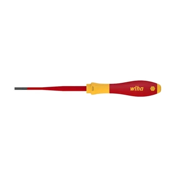 SlimFix Screwdriver, Slotted 3.5 x 100mm, SoftFinish VDE 1000V Insulated WIHA WH-39559