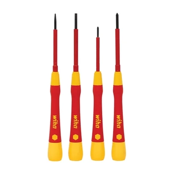 4 Piece Fine Screwdriver Set, PicoFinish, Slotted & Phillips VDE 1000V Insulated WIHA WH-44847